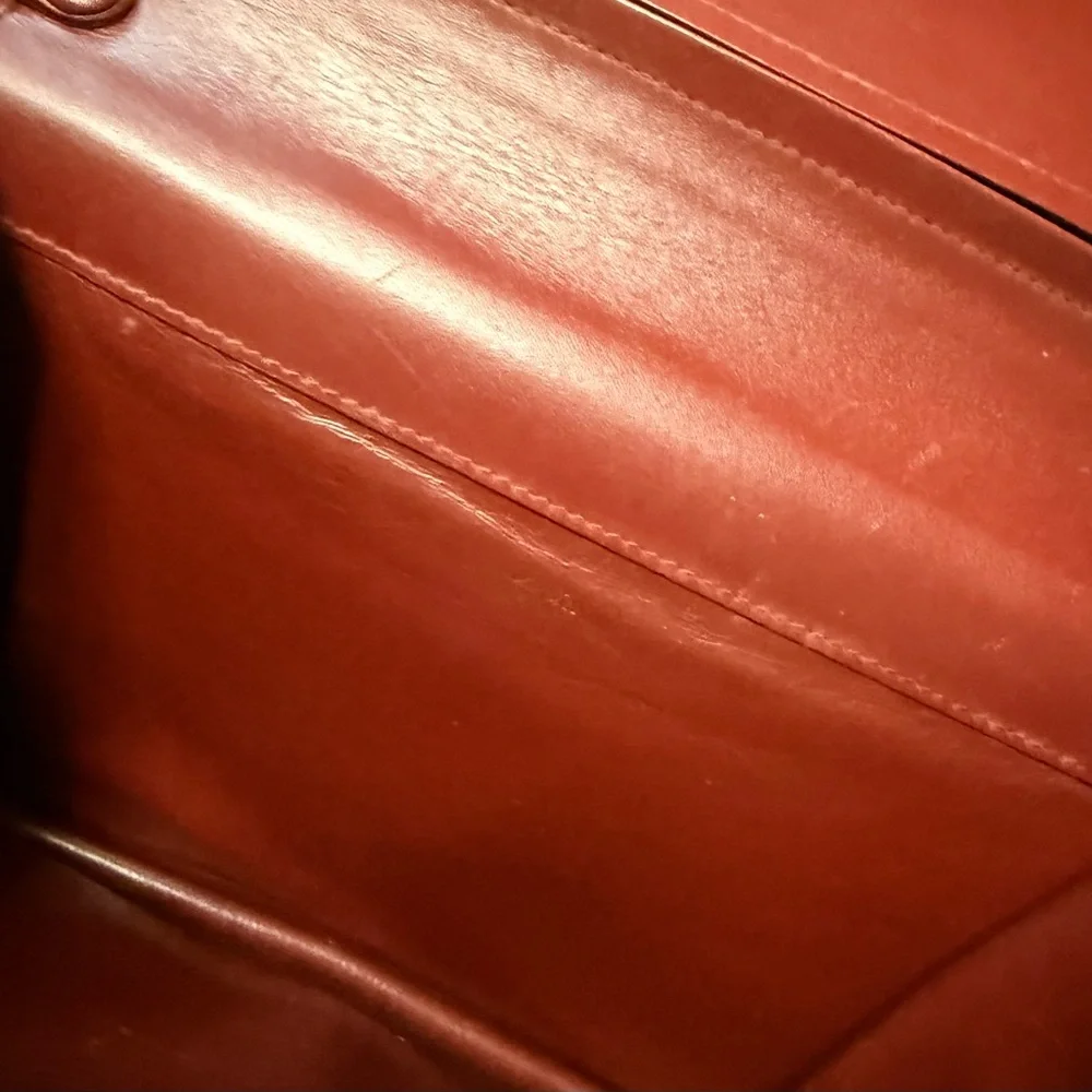 Authentic Cartier Burgundy Leather Clutch with Gold Accents - Picture 10 of 17